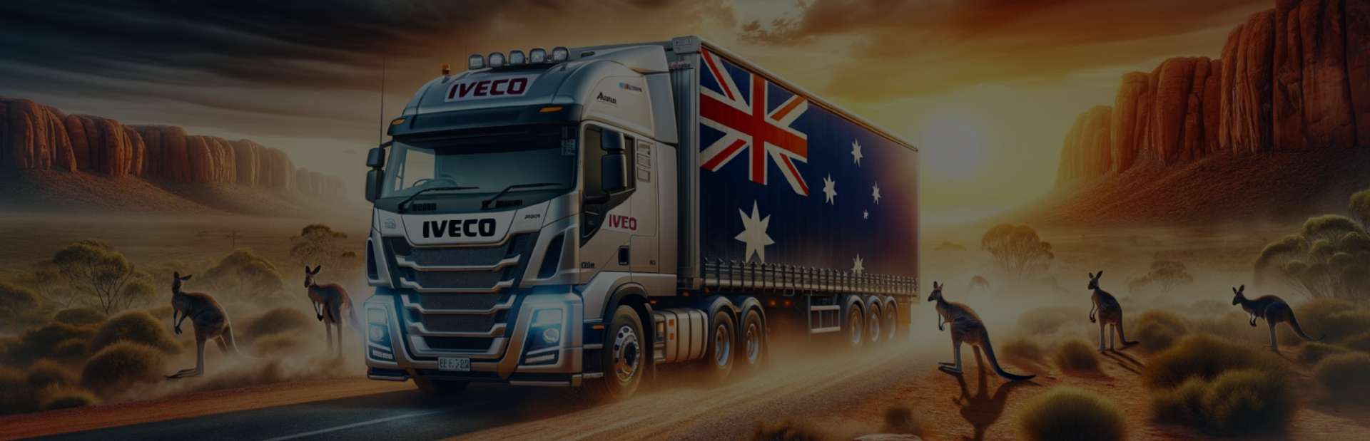 A freight oz truck driving from Sydney to Perth - Freight Oz